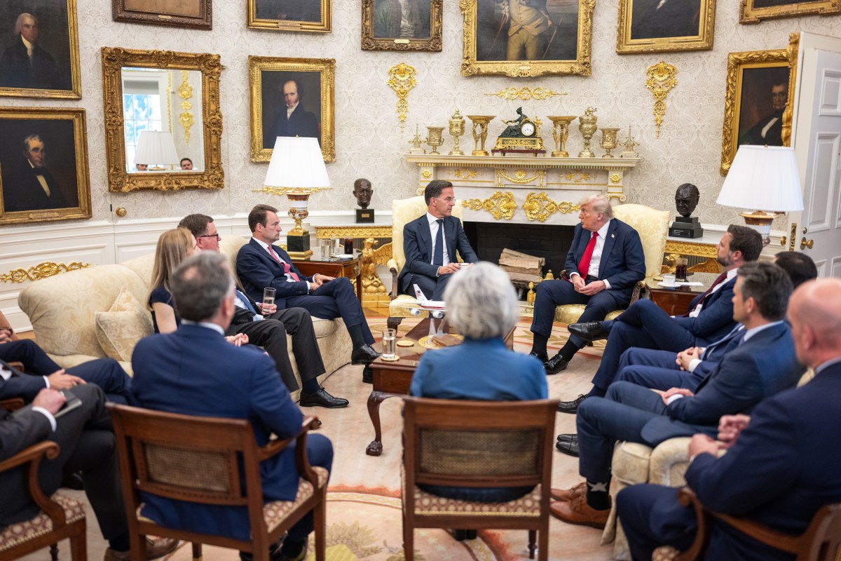 President Donald Trump meets with NATO Secretary Mark Rutte, Monday, July 14, 2025, in the Oval Office. (Official White House Photo by Daniel Torok)