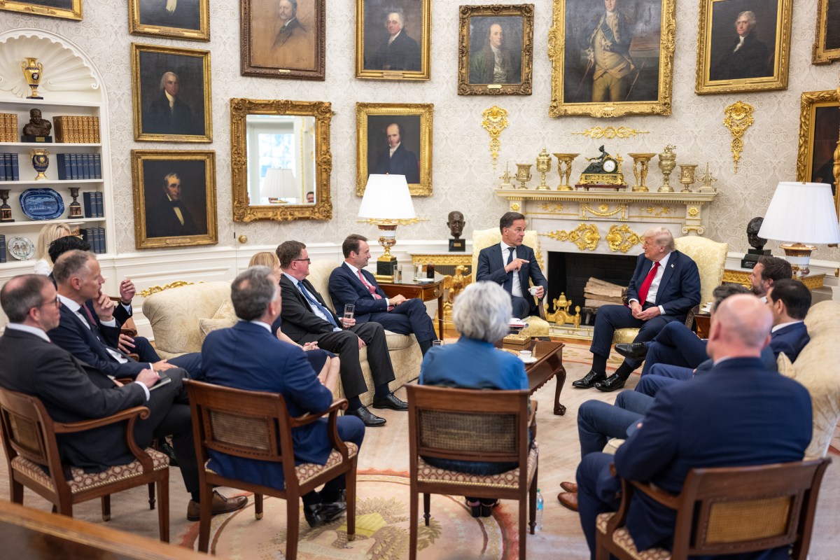 President Donald Trump meets with NATO Secretary Mark Rutte, Monday, July 14, 2025, in the Oval Office. (Official White House Photo by Daniel Torok)