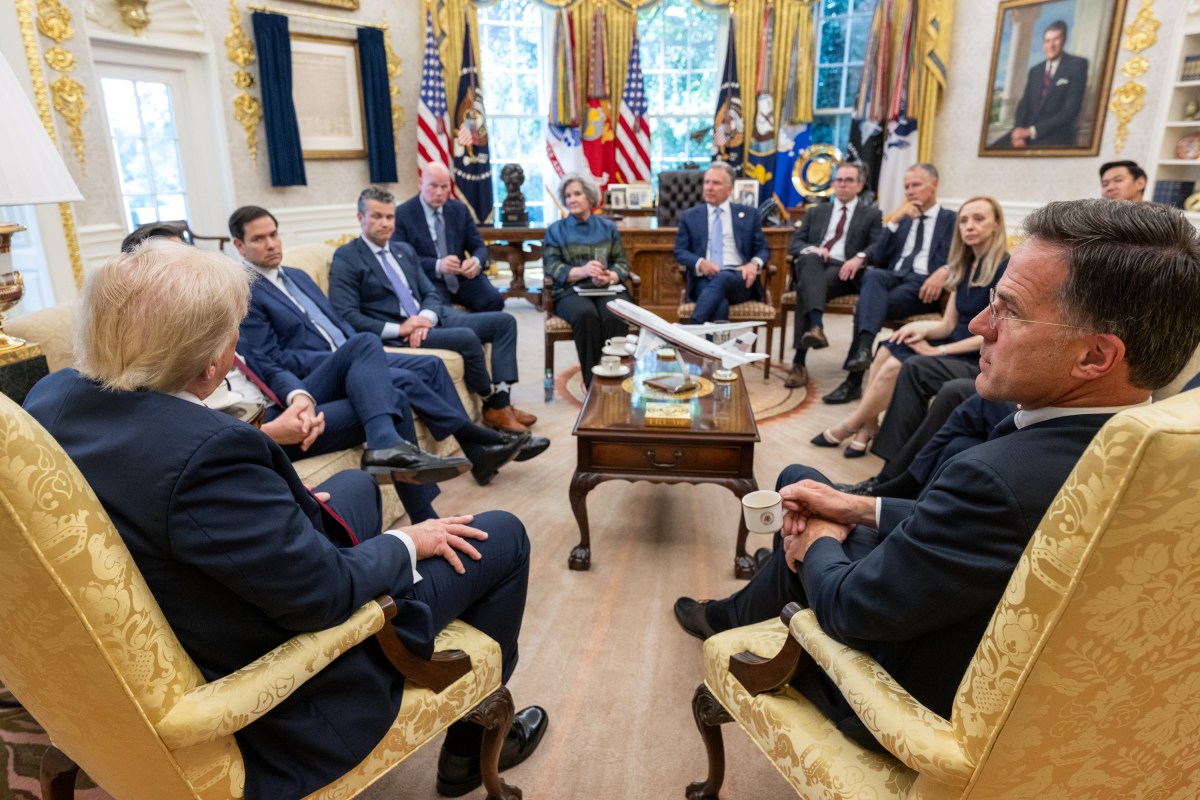 President Donald Trump meets with NATO Secretary Mark Rutte, Monday, July 14, 2025, in the Oval Office. (Official White House Photo by Daniel Torok)