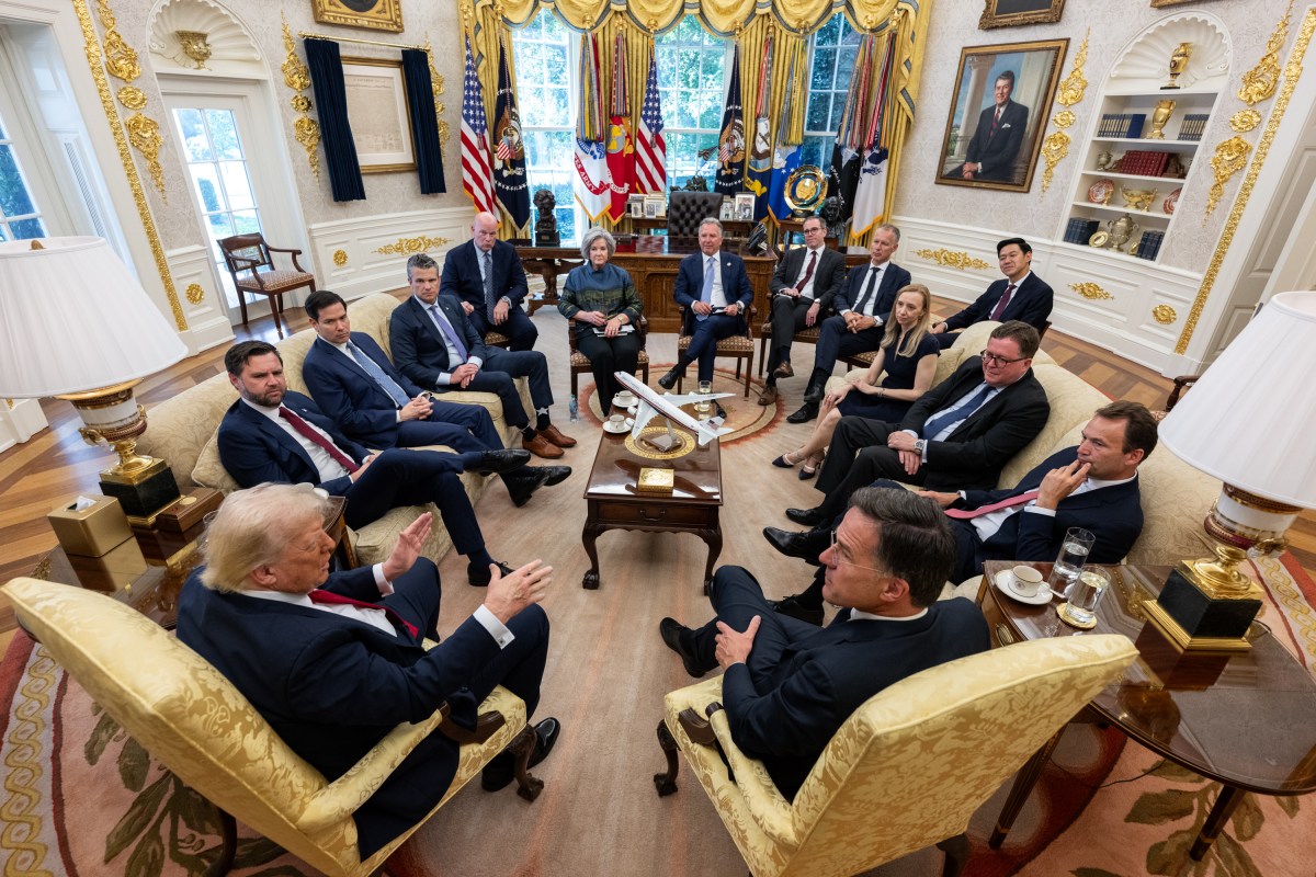 President Donald Trump meets with NATO Secretary Mark Rutte, Monday, July 14, 2025, in the Oval Office. (Official White House Photo by Daniel Torok)