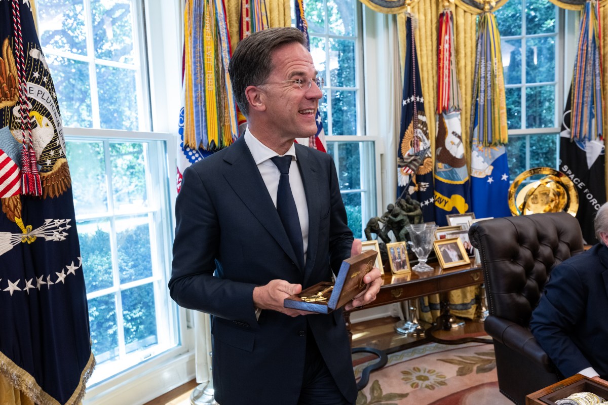 President Donald Trump meets with NATO Secretary Mark Rutte, Monday, July 14, 2025, in the Oval Office. (Official White House Photo by Daniel Torok)