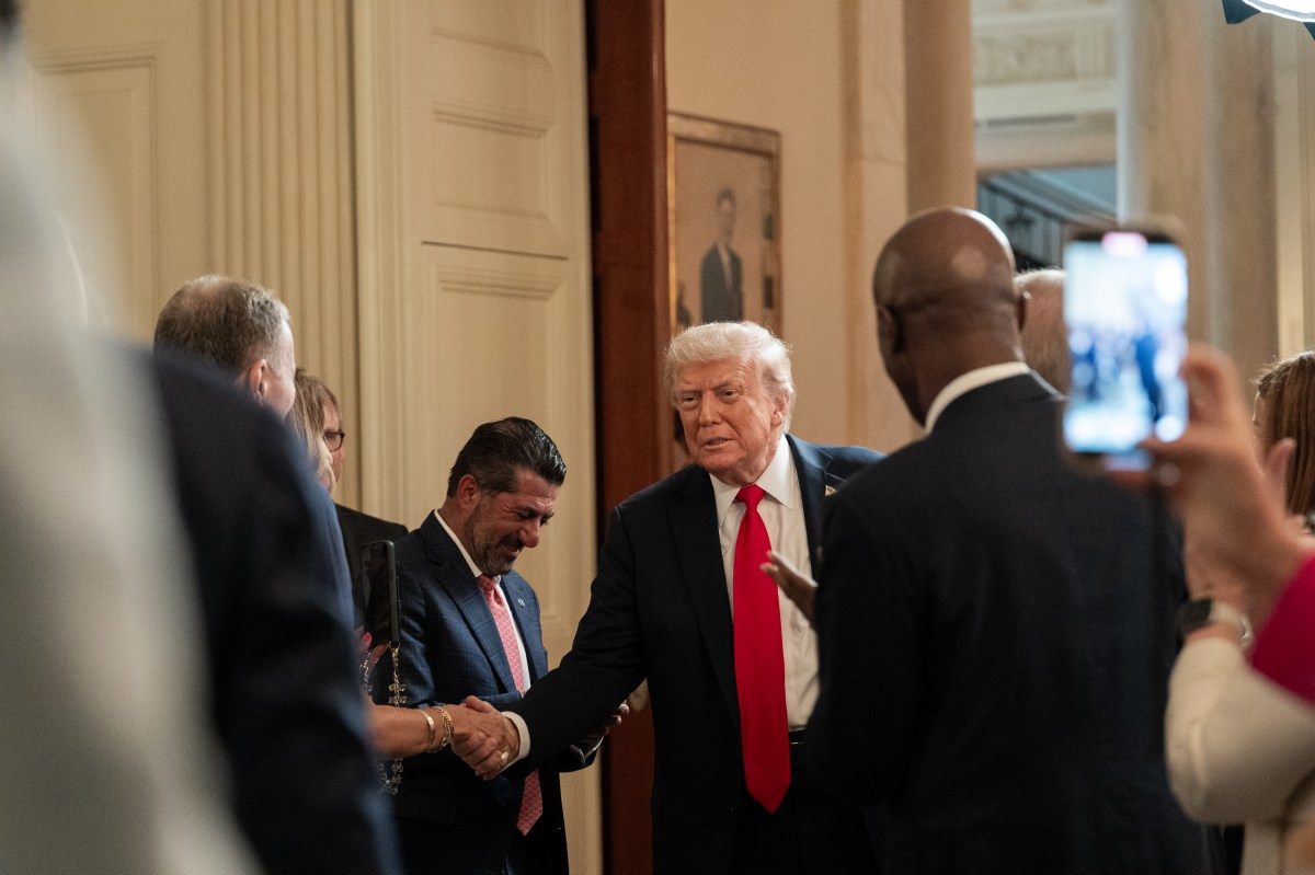 President Donald Trump arrives at a luncheon and briefing with the White House Faith Office, Monday, July 14, 2025, in the State Dining Room. (Official White House Photo by Joyce N. Boghosian)
