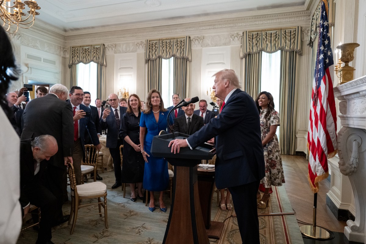 President Donald Trump delivers remarks at a luncheon and briefing with the White House Faith Office, Monday, July 14, 2025, in the State Dining Room. (Official White House Photo by Joyce N. Boghosian)