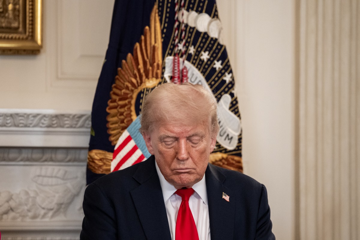 Faith Office Advisor Paula White-Cain offers a prayer at a luncheon and briefing with President Donald Trump and the White House Faith Office, Monday, July 14, 2025, in the State Dining Room. (Official White House Photo by Joyce N. Boghosian)