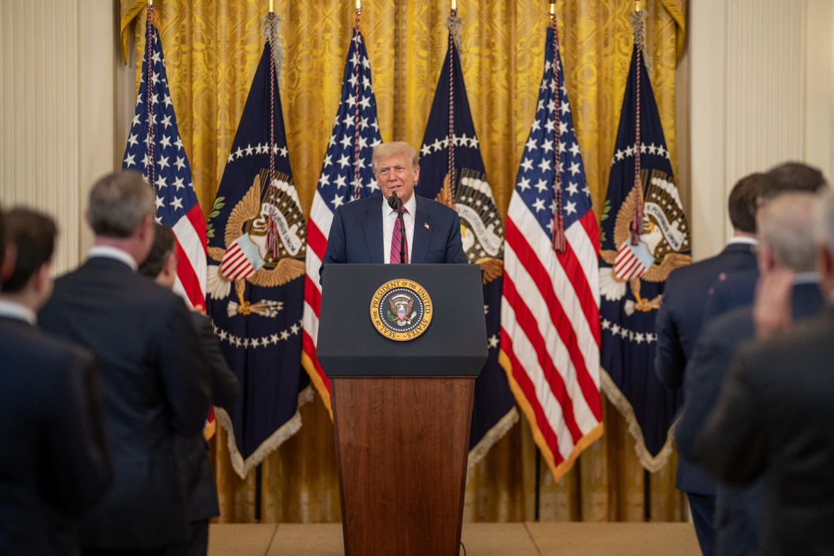 President Donald Trump delivers remarks at a signing ceremony for S.1852, The GENIUS Act, Friday, July 18, 2025, in the East Room of the White House. (Official White House Photo by Daniel Torok)