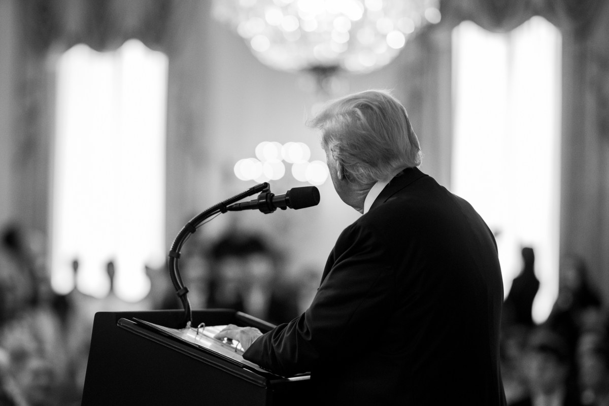 President Donald Trump delivers remarks at a signing ceremony for S.1852, The GENIUS Act, Friday, July 18, 2025, in the East Room of the White House. (Official White House Photo by Daniel Torok)