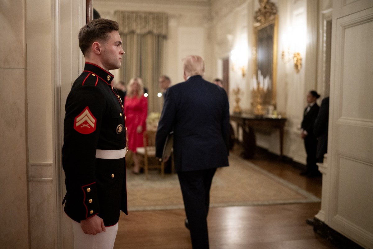 President Donald Trump delivers remarks at a dinner for GOP Senators, Friday, July 18, 2025, in the State Dining Room of the White House. (Official White House Photo by Daniel Torok)