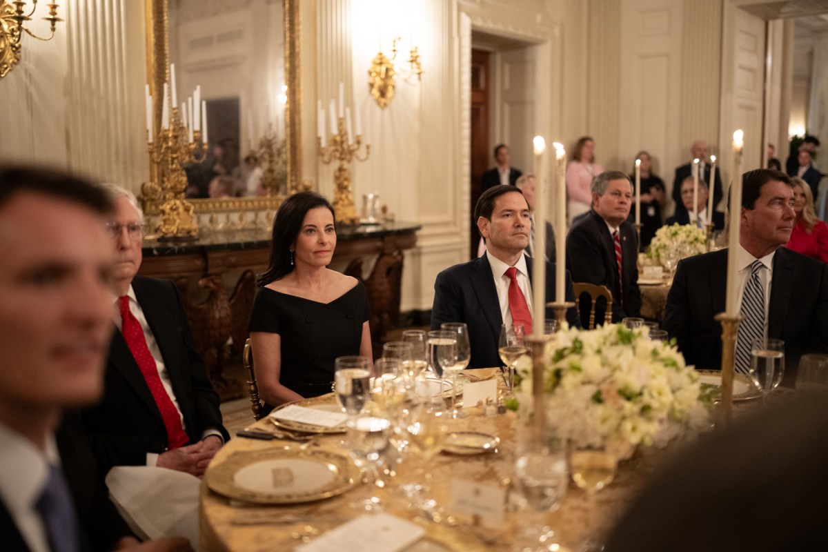 President Donald Trump delivers remarks at a dinner for GOP Senators, Friday, July 18, 2025, in the State Dining Room of the White House. (Official White House Photo by Daniel Torok)