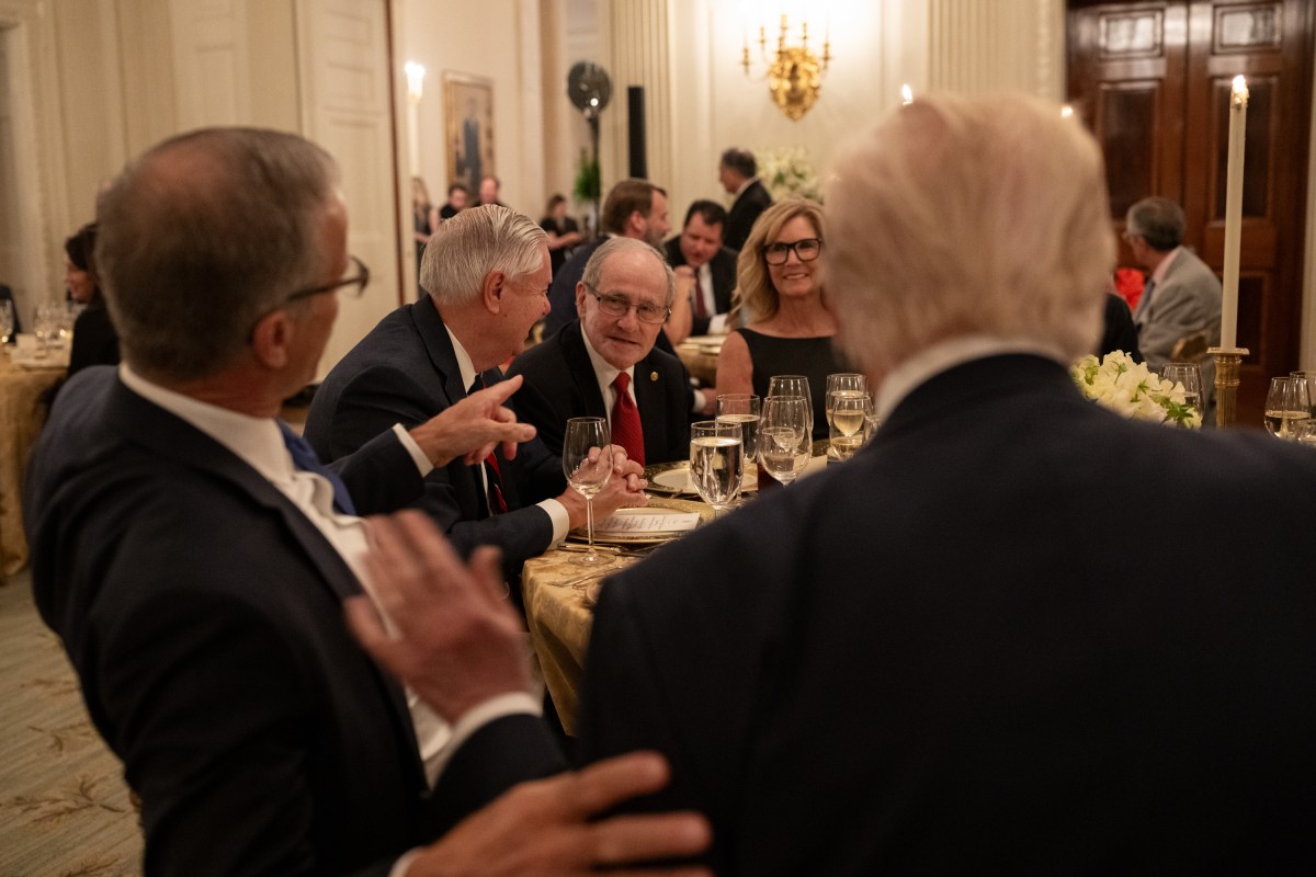 President Donald Trump hosts a dinner for GOP Senators, Friday, July 18, 2025, in the State Dining Room of the White House. (Official White House Photo by Daniel Torok)