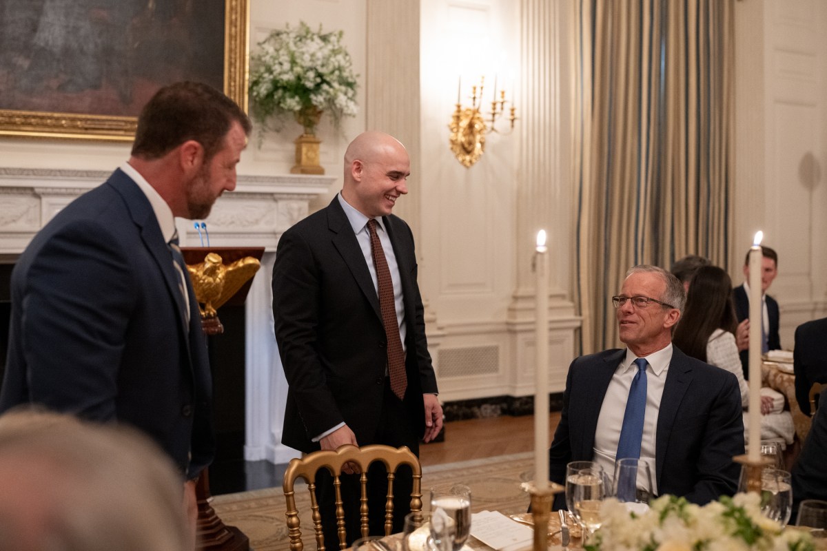 President Donald Trump delivers remarks at a dinner for GOP Senators, Friday, July 18, 2025, in the State Dining Room of the White House. (Official White House Photo by Molly Riley)