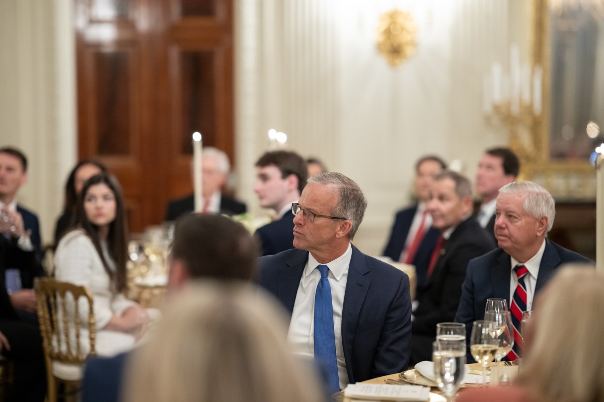 President Donald Trump delivers remarks at a dinner for GOP Senators, Friday, July 18, 2025, in the State Dining Room of the White House. (Official White House Photo by Molly Riley)