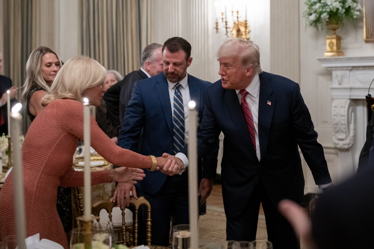 President Donald Trump delivers remarks at a dinner for GOP Senators, Friday, July 18, 2025, in the State Dining Room of the White House. (Official White House Photo by Molly Riley)