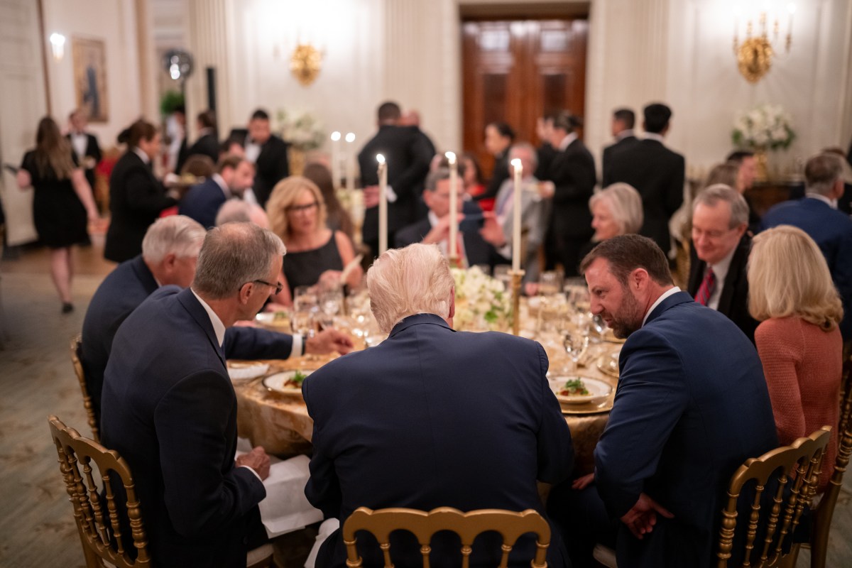 President Donald Trump hosts a dinner for GOP Senators, Friday, July 18, 2025, in the State Dining Room of the White House. (Official White House Photo by Molly Riley)