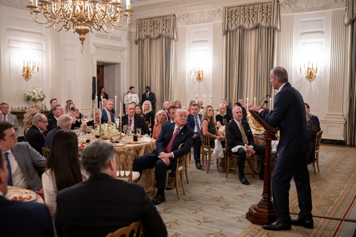 President Donald Trump hosts a dinner for GOP Senators, Friday, July 18, 2025, in the State Dining Room of the White House. (Official White House Photo by Molly Riley)
