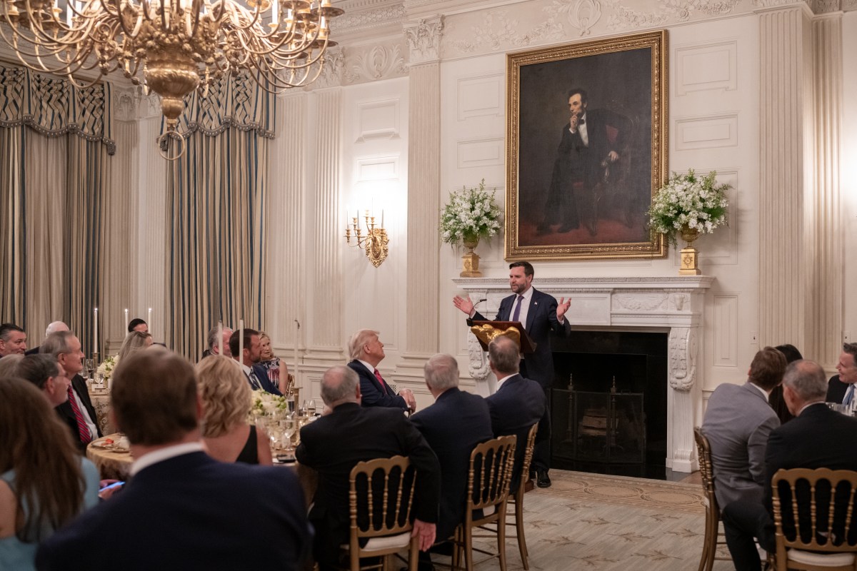 President Donald Trump hosts a dinner for GOP Senators, Friday, July 18, 2025, in the State Dining Room of the White House. (Official White House Photo by Molly Riley)
