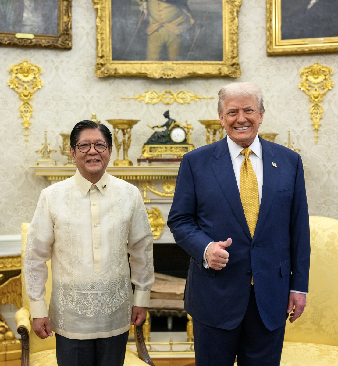 President Donald Trump and President Ferdinand Marcos Jr. of the Philippines participate in a bilateral meeting, Tuesday, July 22, 2025, in the Oval Office. (Official White House Photo by Daniel Torok)