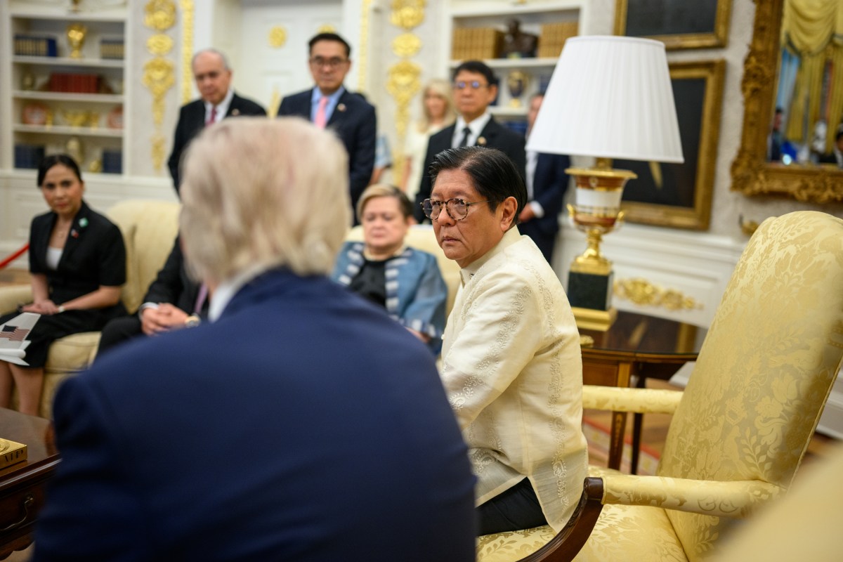 President Donald Trump and President Ferdinand Marcos Jr. of the Philippines participate in a bilateral meeting, Tuesday, July 22, 2025, in the Oval Office. (Official White House Photo by Daniel Torok)