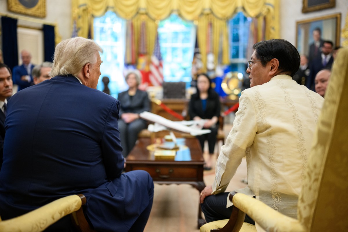 President Donald Trump and President Ferdinand Marcos Jr. of the Philippines participate in a bilateral meeting, Tuesday, July 22, 2025, in the Oval Office. (Official White House Photo by Daniel Torok)
