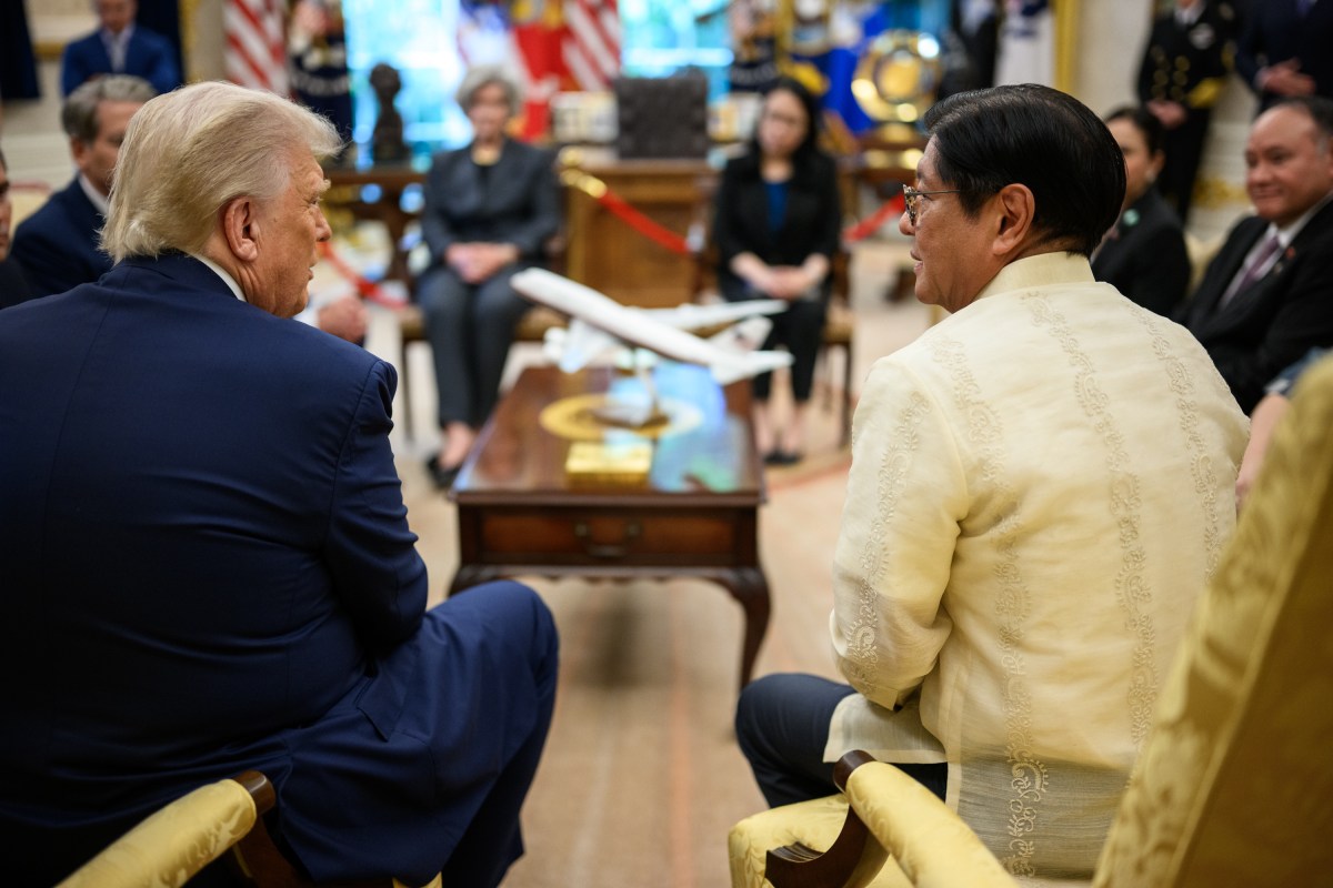 President Donald Trump and President Ferdinand Marcos Jr. of the Philippines participate in a bilateral meeting, Tuesday, July 22, 2025, in the Oval Office. (Official White House Photo by Daniel Torok)