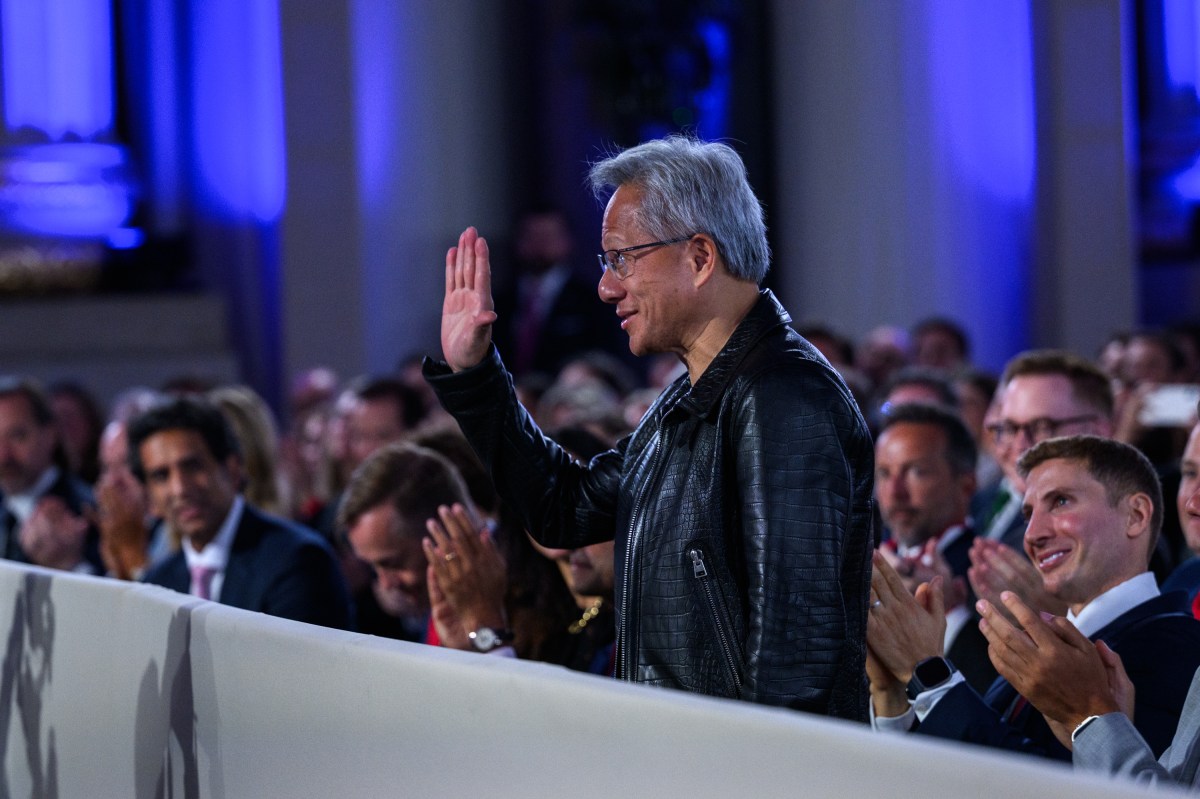 Nvidia CEO Jensen Huang is recognized by President Donald Trump during remarks at the White House AI Summit at Andrew W. Mellon Auditorium in Washington, D.C., Wednesday, July 23, 2025. (Official White House Photo by Joyce N. Boghosian)