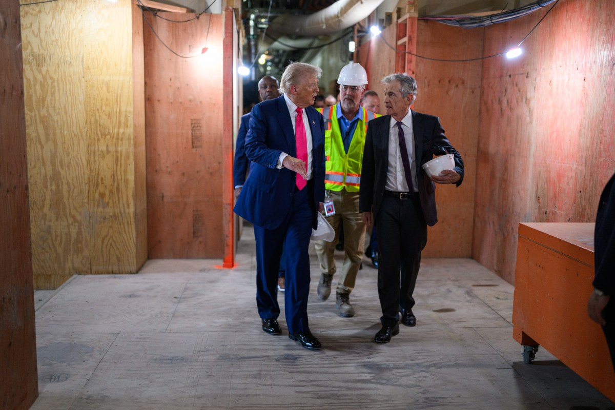 President Donald Trump tours the Federal Reserve alongside Fed Chair Jerome Powell and Sen. Tim Scott (R-SC), Thursday, July 24, 2025. (Official White House Photo by Daniel Torok)