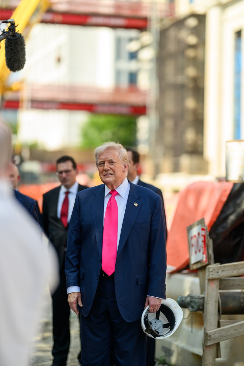 President Donald Trump speaks to members of the press after a tour of the Federal Reserve in Washington, D.C., Thursday, July 24, 2025. (Official White House Photo by Daniel Torok)