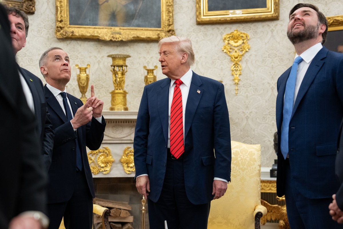 President Donald Trump meets with Canadian Prime Minister Mark Carney, Tuesday, May 6, 2025, in the Oval Office. Vice President JD Vance attends. (Official White House Photo by Emily J. Higgins)