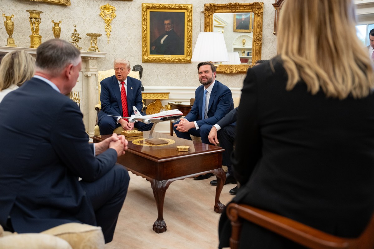 President Donald Trump meets with Canadian Prime Minister Mark Carney, Tuesday, May 6, 2025, in the Oval Office. Vice President JD Vance attends. (Official White House Photo by Emily J. Higgins)