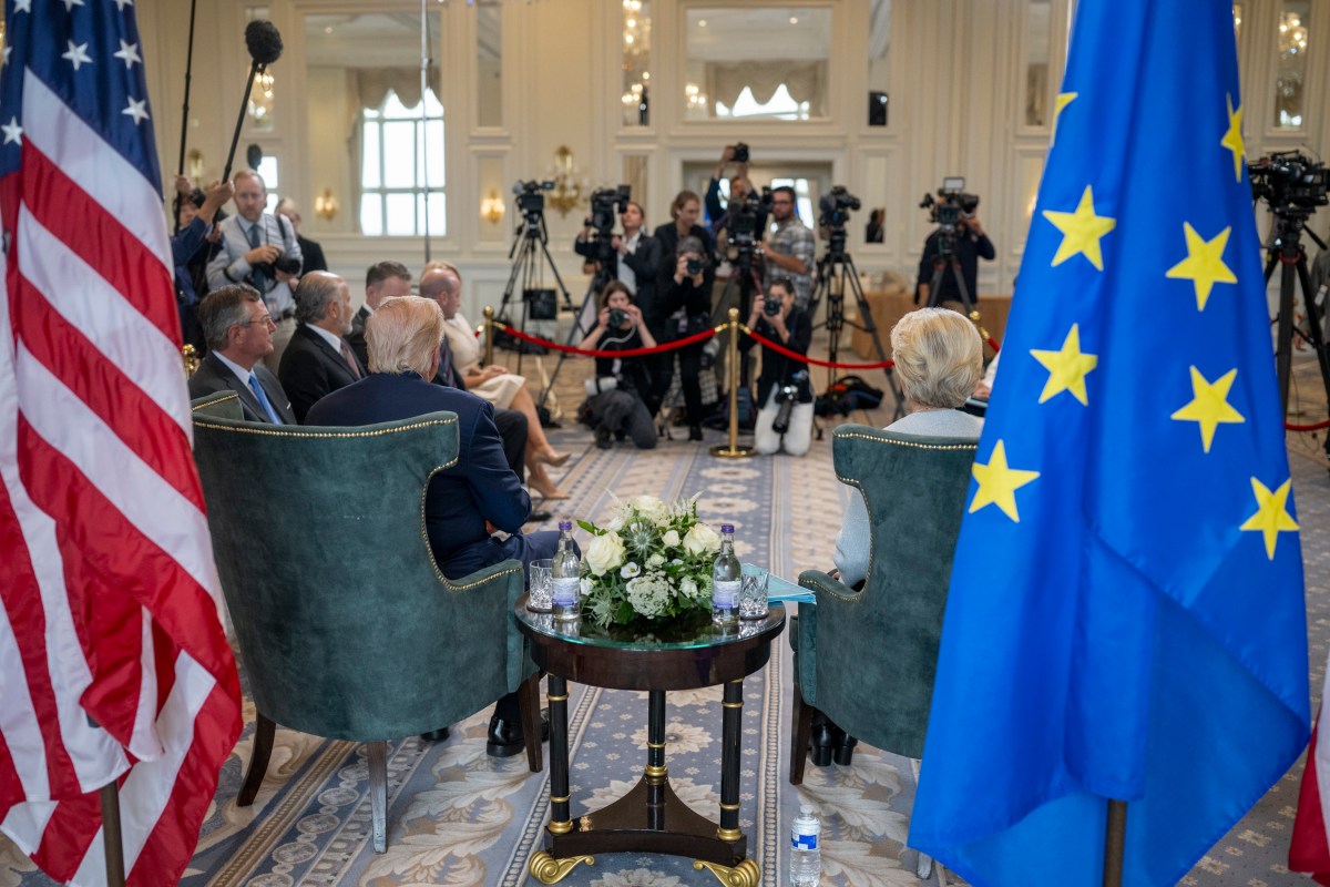 President Donald J. Trump participates in a Bilateral with the President of the European
Commission Ursula von der Leyen at the Trump Turnberry golf course in Turnberry, Scotland, Friday, July 27, 2025. (Official White House Photo by Daniel Torok)