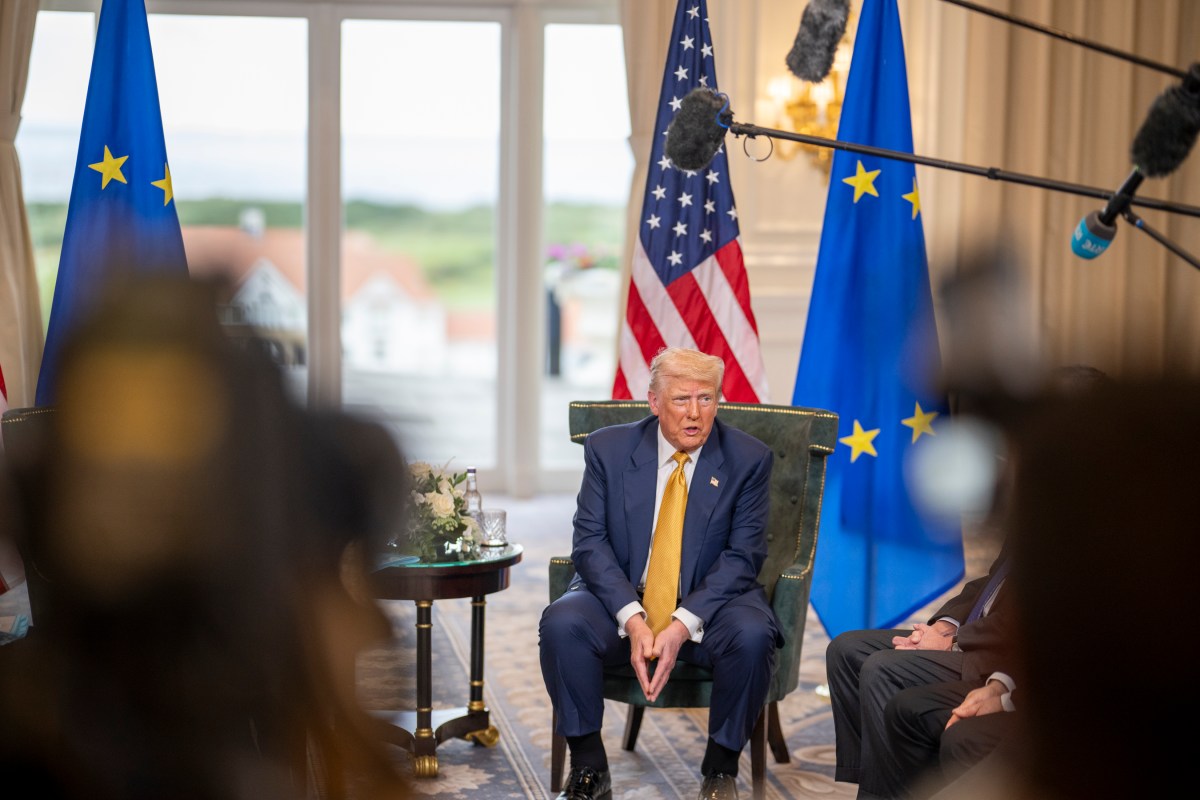 President Donald J. Trump participates in a Bilateral with the President of the European
Commission Ursula von der Leyen at the Trump Turnberry golf course in Turnberry, Scotland, Friday, July 27, 2025. (Official White House Photo by Daniel Torok)