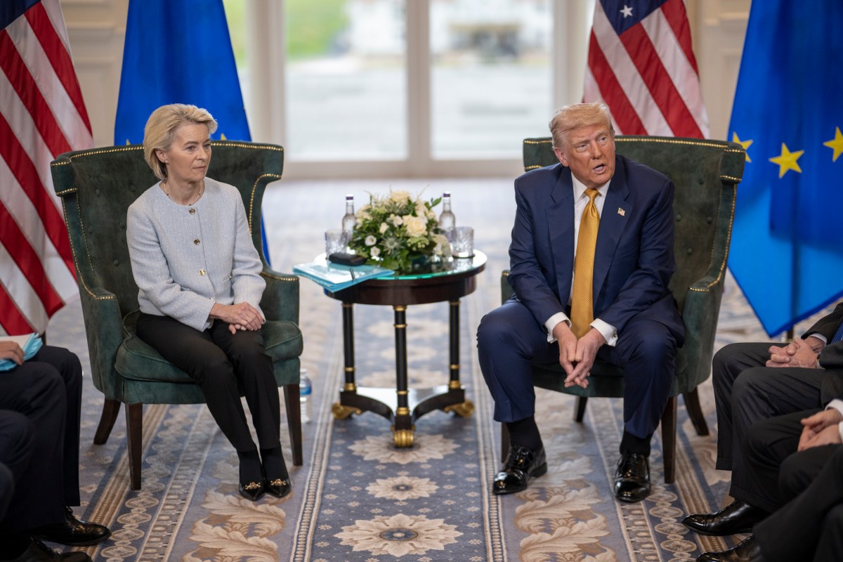 President Donald J. Trump participates in a Bilateral with the President of the European
Commission Ursula von der Leyen at the Trump Turnberry golf course in Turnberry, Scotland, Friday, July 27, 2025. (Official White House Photo by Daniel Torok)