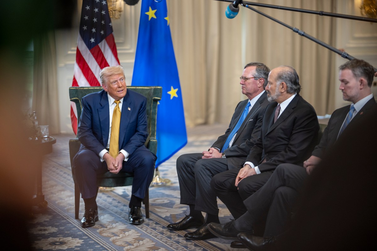 President Donald J. Trump participates in a Bilateral with the President of the European
Commission Ursula von der Leyen at the Trump Turnberry golf course in Turnberry, Scotland, Friday, July 27, 2025. (Official White House Photo by Daniel Torok)
