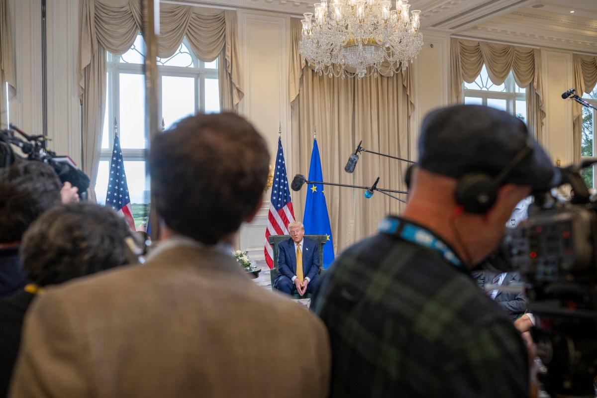 President Donald J. Trump participates in a Bilateral with the President of the European
Commission Ursula von der Leyen at the Trump Turnberry golf course in Turnberry, Scotland, Friday, July 27, 2025. (Official White House Photo by Daniel Torok)