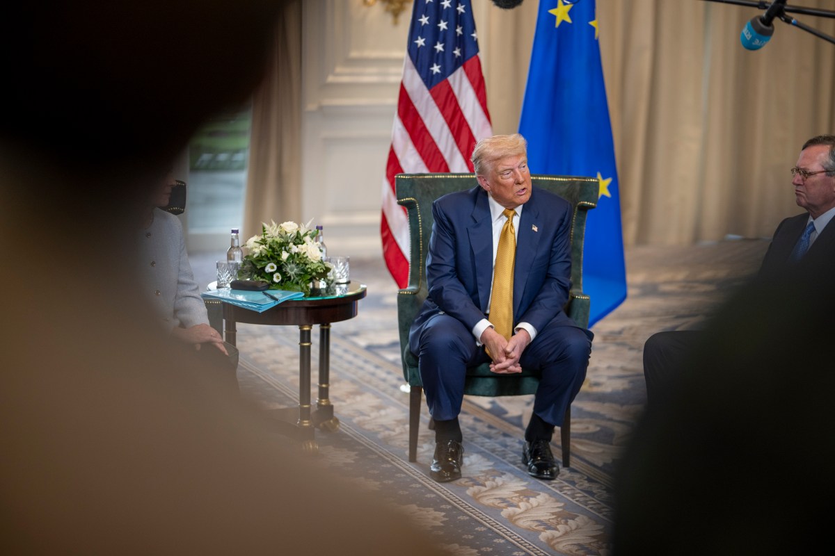 President Donald J. Trump participates in a Bilateral with the President of the European
Commission Ursula von der Leyen at the Trump Turnberry golf course in Turnberry, Scotland, Friday, July 27, 2025. (Official White House Photo by Daniel Torok)