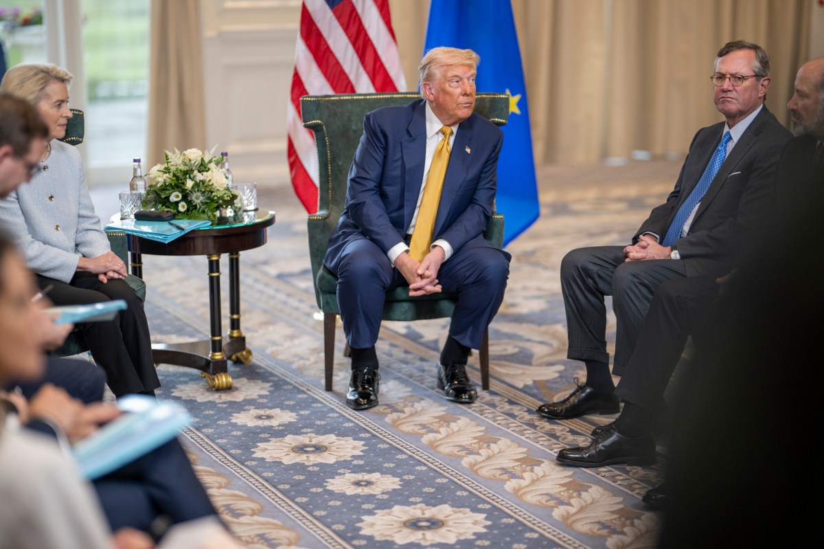 President Donald J. Trump participates in a Bilateral with the President of the European
Commission Ursula von der Leyen at the Trump Turnberry golf course in Turnberry, Scotland, Friday, July 27, 2025. (Official White House Photo by Daniel Torok)
