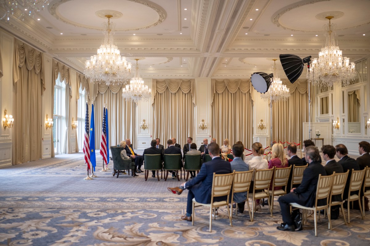 President Donald J. Trump participates in a Bilateral with the President of the European
Commission Ursula von der Leyen at the Trump Turnberry golf course in Turnberry, Scotland, Friday, July 27, 2025. (Official White House Photo by Daniel Torok)