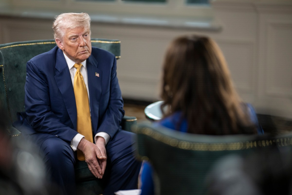 President Donald J. Trump participates in an Interview with Miranda Devine from the
New York Post at the Trump Turnberry golf course in Turnberry, Scotland, Friday, July 27, 2025. (Official White House Photo by Daniel Torok)