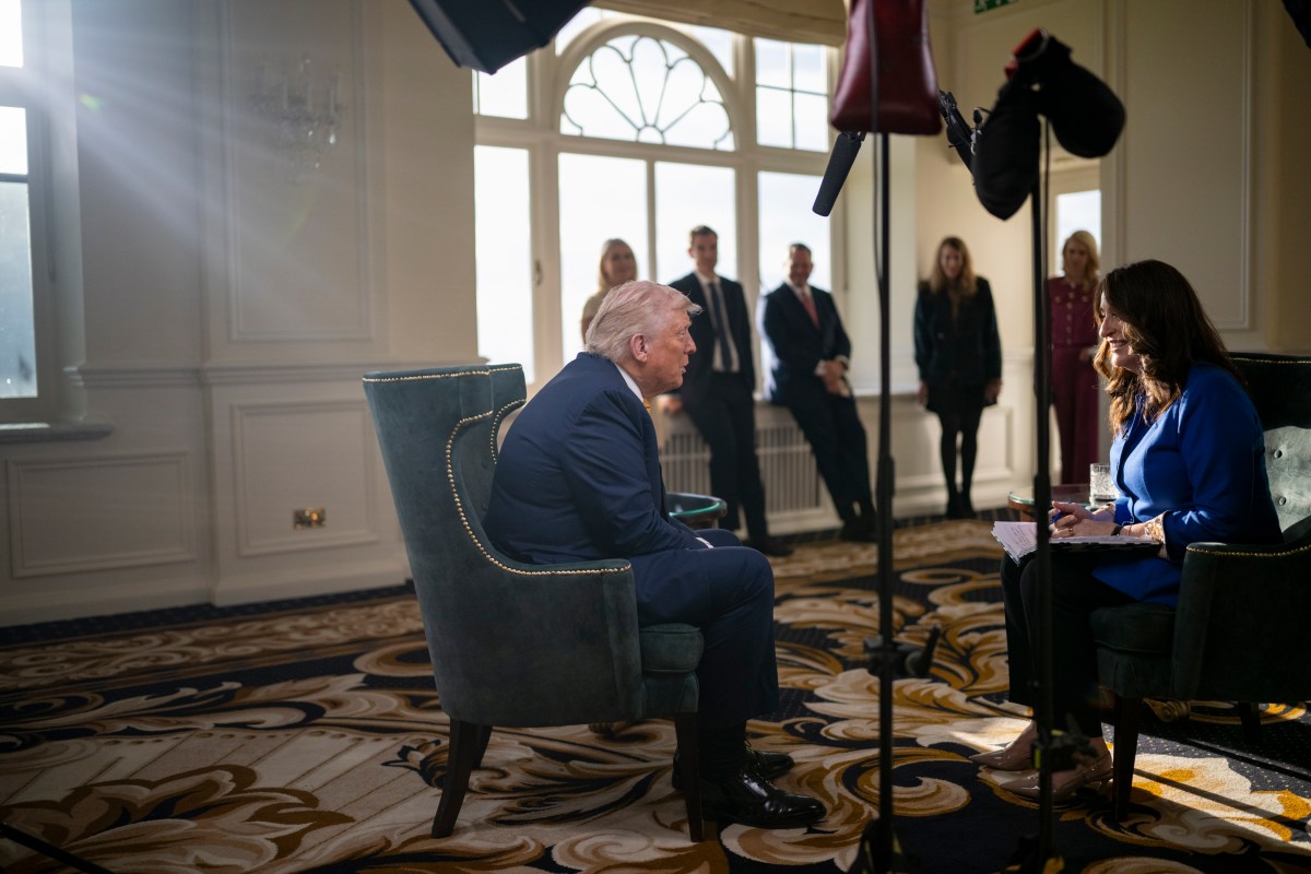 President Donald J. Trump participates in an Interview with Miranda Devine from the
New York Post at the Trump Turnberry golf course in Turnberry, Scotland, Friday, July 27, 2025. (Official White House Photo by Daniel Torok)