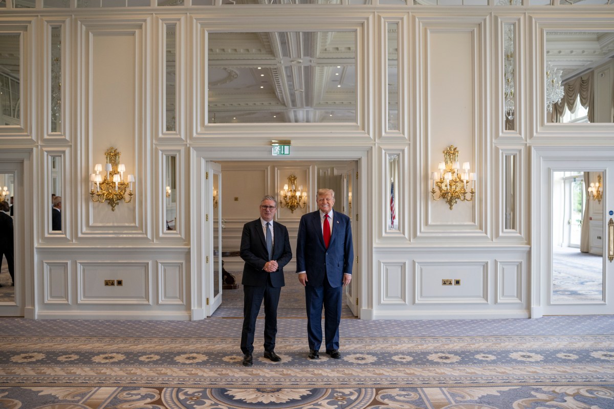 President Donald Trump participates in a bilateral meeting with U.K. Prime Minister Keir Starmer, Monday, July 28, 2025, at the Trump Turnberry golf course in Turnberry, Scotland. (Official White House Photo by Daniel Torok)