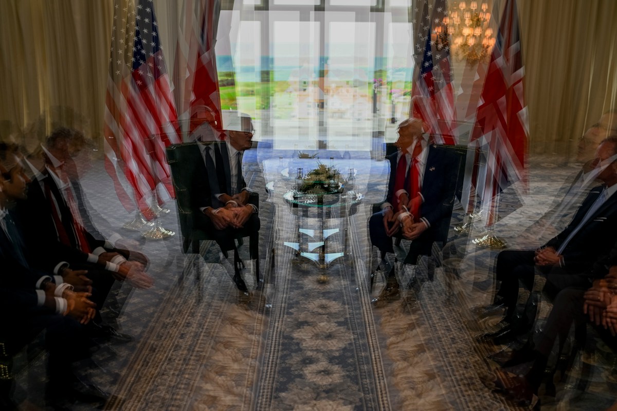 President Donald Trump participates in a bilateral meeting with U.K. Prime Minister Keir Starmer, Monday, July 28, 2025, at the Trump Turnberry golf course in Turnberry, Scotland. (Official White House Photo by Daniel Torok)