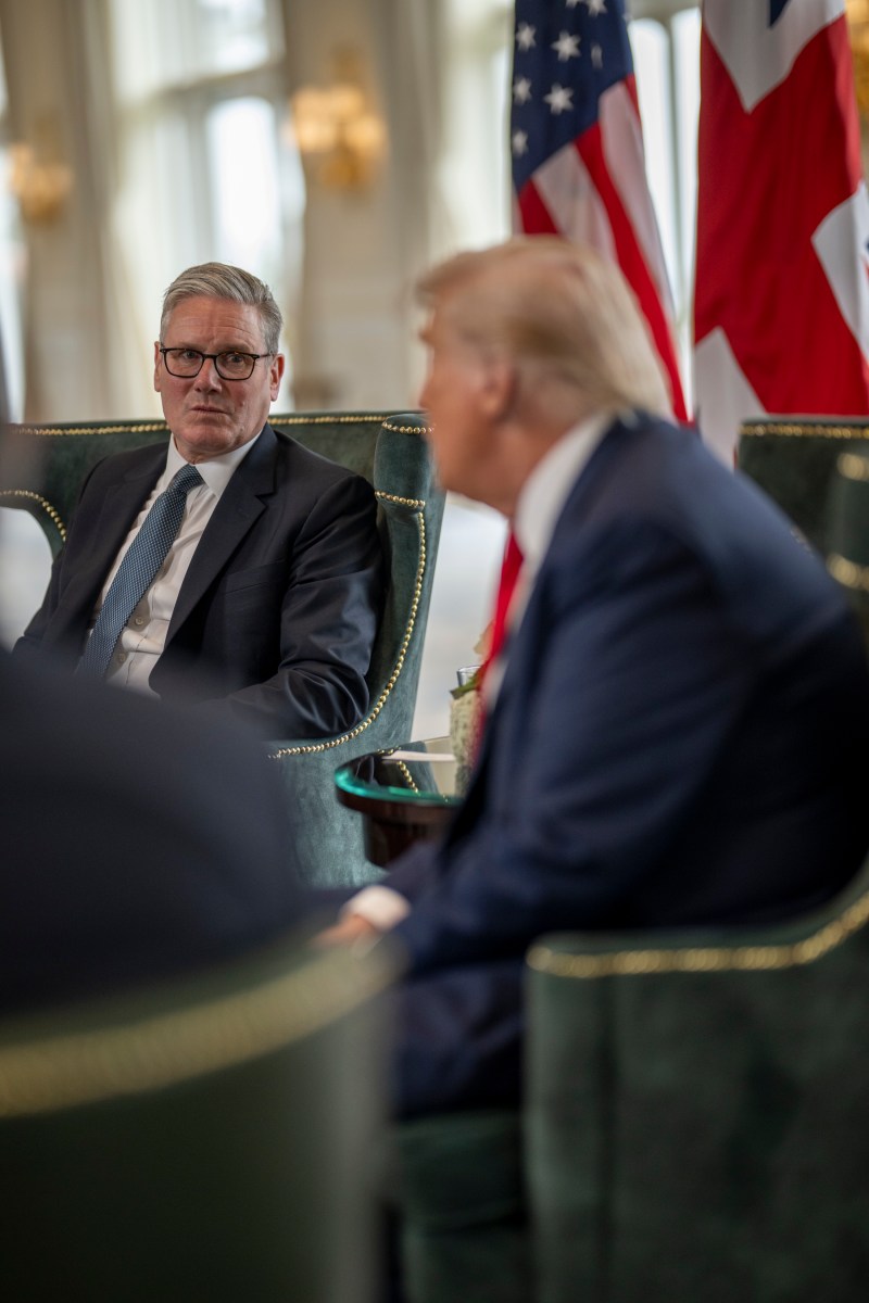 President Donald Trump participates in a bilateral meeting with U.K. Prime Minister Keir Starmer, Monday, July 28, 2025, at the Trump Turnberry golf course in Turnberry, Scotland. (Official White House Photo by Daniel Torok)
