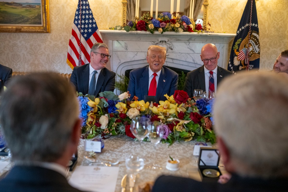 President Donald Trump attends a Legends Tour Championship VIP Dinner, Monday, July 28, 2025, at Trump International Scotland golf course and resort in Aberdeen, Scotland.(Official White House Photo by Daniel Torok)