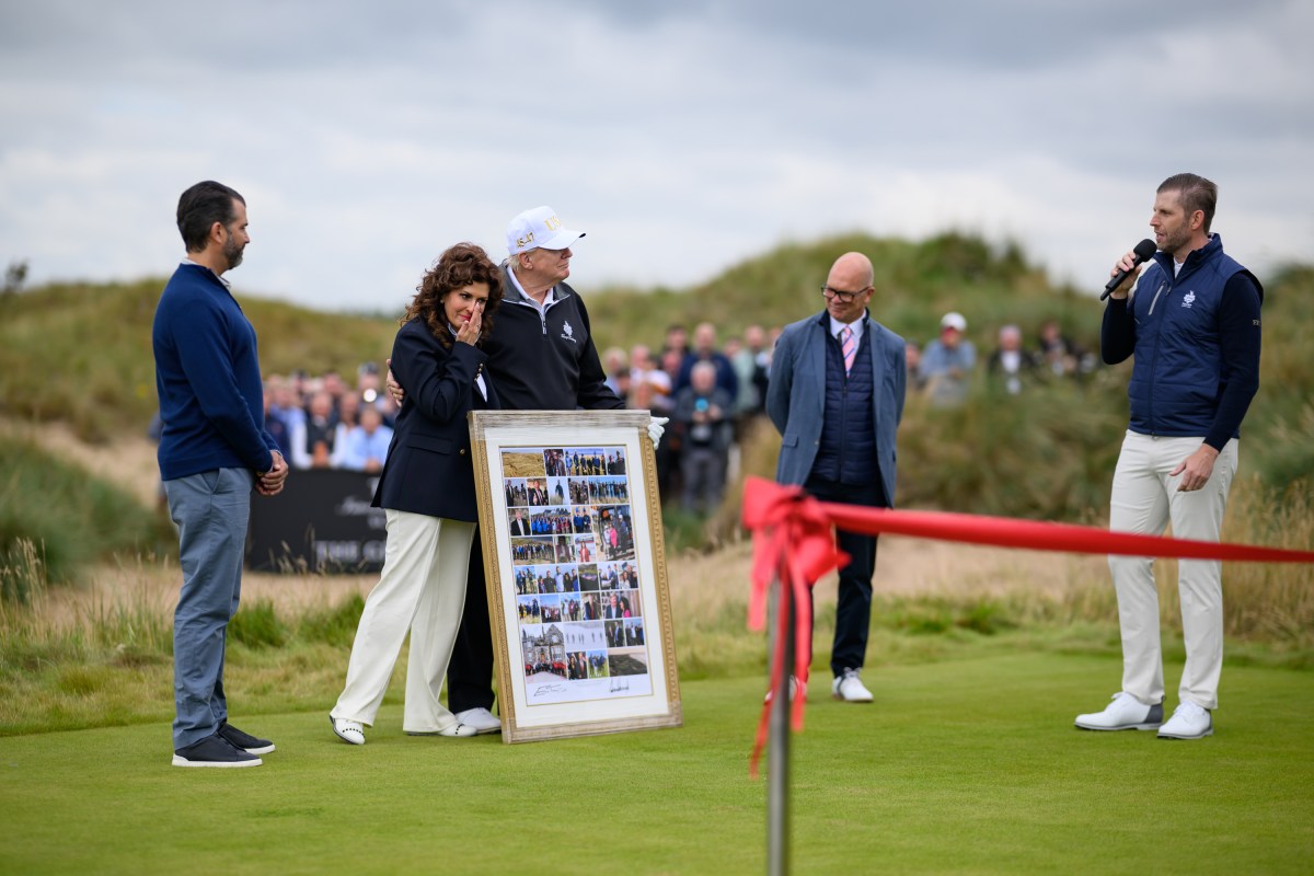 President Donald Trump participates in the grand opening ceremony of Trump International Golf Links Aberdeen, Tuesday, July 29, 2025, in Aberdeen, Scotland. (Official White House Photo by Daniel Torok)