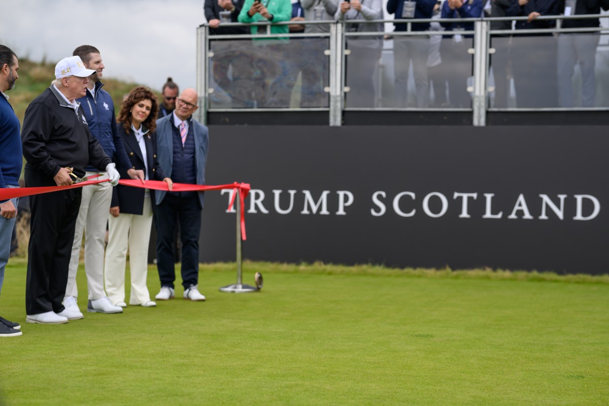 President Donald Trump participates in the grand opening ceremony of Trump International Golf Links Aberdeen, Tuesday, July 29, 2025, in Aberdeen, Scotland. (Official White House Photo by Daniel Torok)