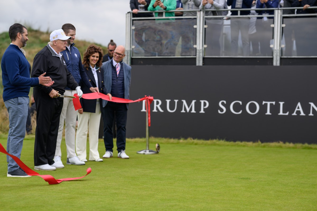 President Donald Trump participates in the grand opening ceremony of Trump International Golf Links Aberdeen, Tuesday, July 29, 2025, in Aberdeen, Scotland. (Official White House Photo by Daniel Torok)