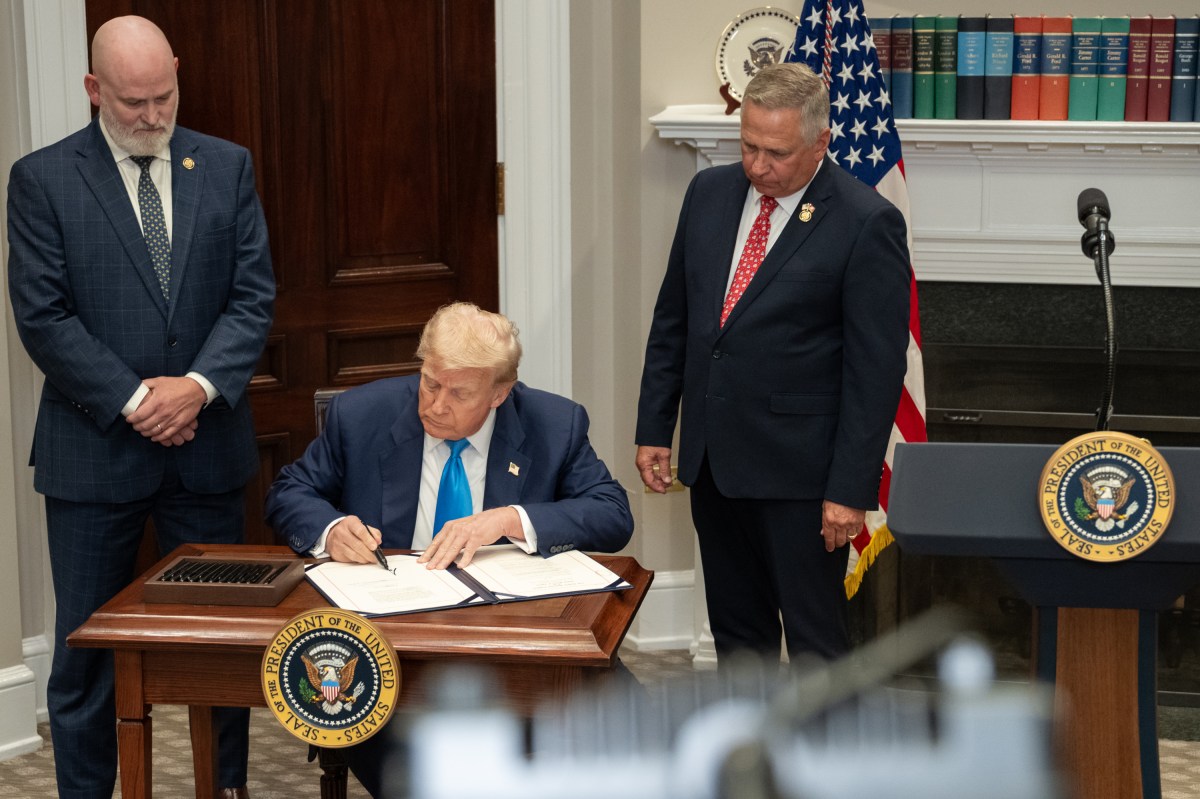President Donal Trump signs the VA Home Loan Program Reform Act, Wednesday, July 30, 2025, in the Roosevelt Room. (Official White House Photo by Joyce N. Boghosian)