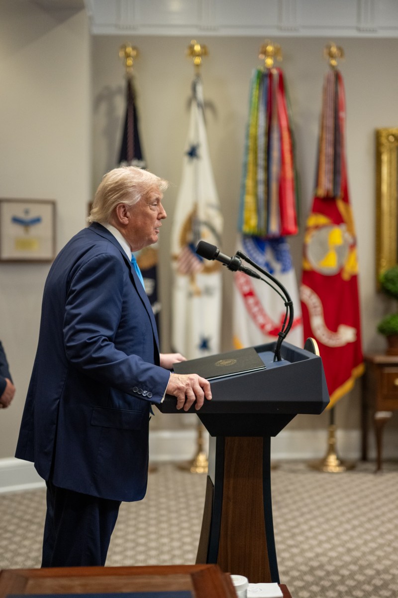 President Donal Trump signs the VA Home Loan Program Reform Act, Wednesday, July 30, 2025, in the Roosevelt Room. (Official White House Photo by Molly Riley)