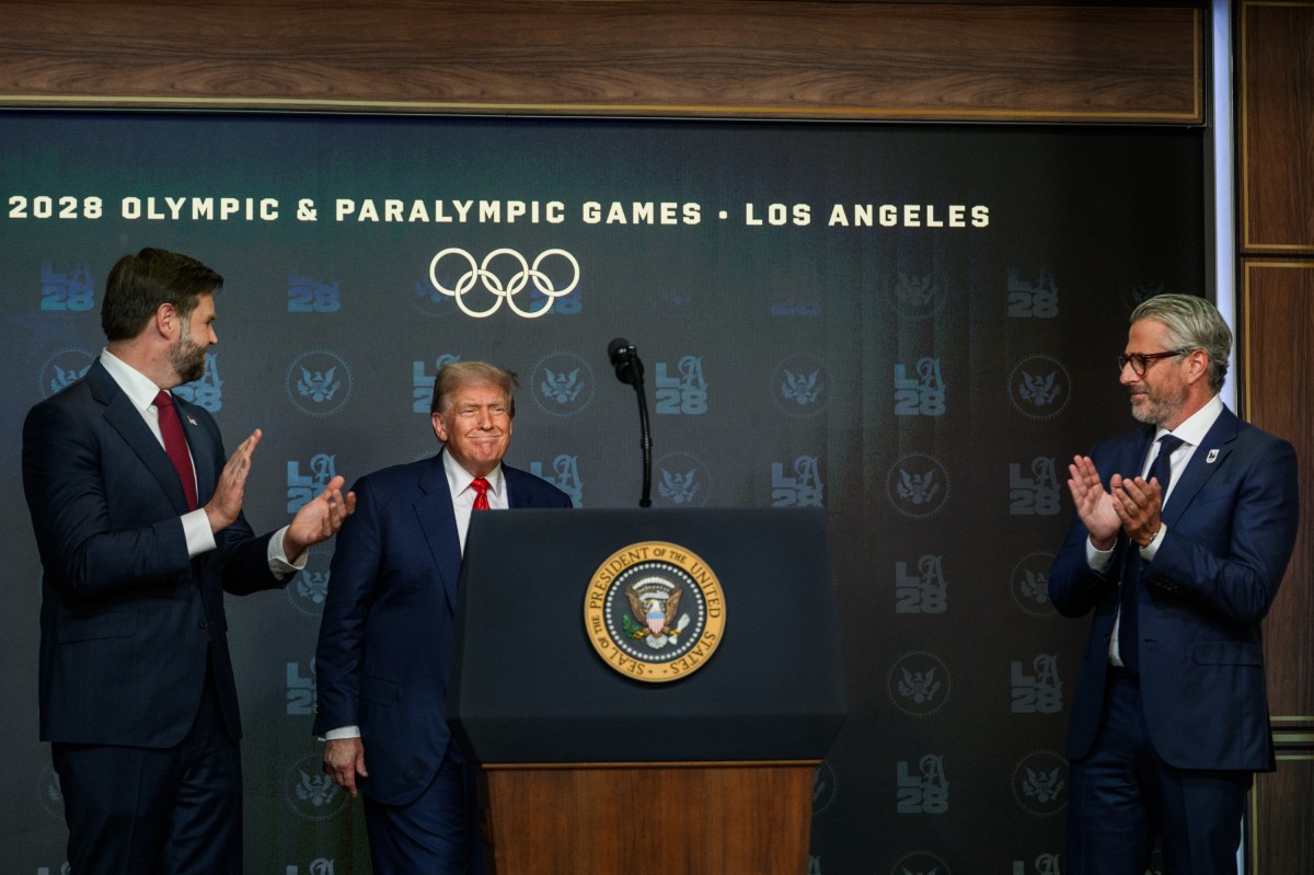 President Donald Trump delivers remarks before signing an executive order creating a task force for the 2028 Los Angeles Olympics, Tuesday, August 5, 2025, in the South Court Auditorium of the Eisenhower Executive Office Building at the White House. (Official White House Photo by Joyce N. Boghosian)