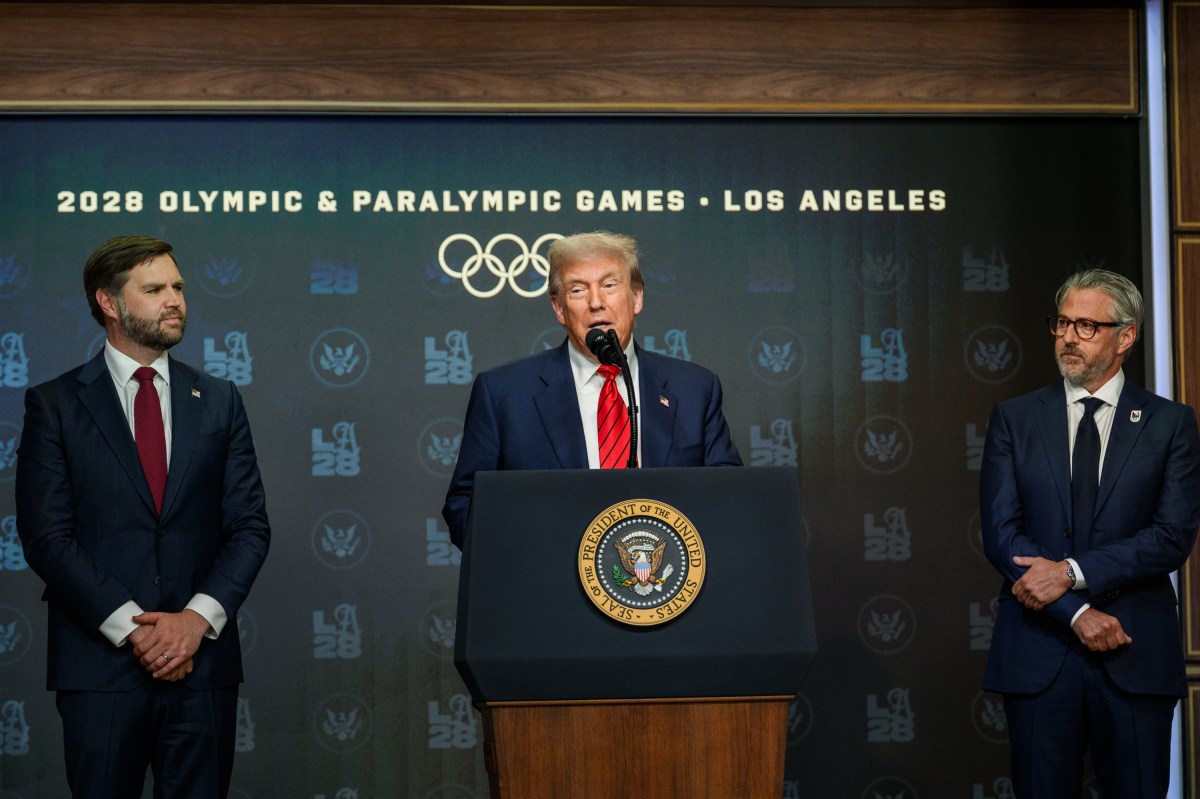 President Donald Trump delivers remarks before signing an executive order creating a task force for the 2028 Los Angeles Olympics, Tuesday, August 5, 2025, in the South Court Auditorium of the Eisenhower Executive Office Building at the White House. (Official White House Photo by Joyce N. Boghosian)