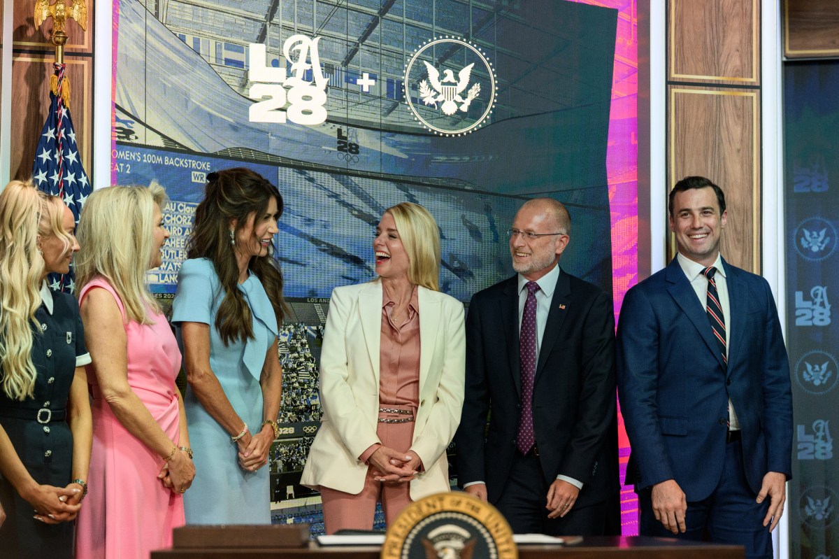 President Donald Trump delivers remarks before signing an executive order creating a task force for the 2028 Los Angeles Olympics, Tuesday, August 5, 2025, in the South Court Auditorium of the Eisenhower Executive Office Building at the White House. (Official White House Photo by Joyce N. Boghosian)
